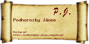 Podhorszky János névjegykártya