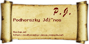 Podhorszky János névjegykártya