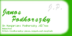 janos podhorszky business card